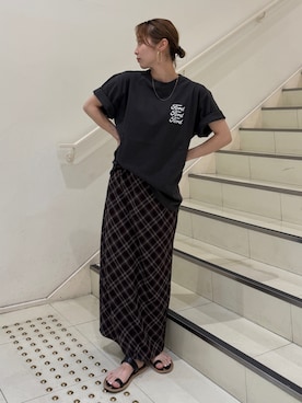 「Ungrid（アングリッド）のアイテム」を使った、辻岡雅さん（レディース・148cm）の夏コーディネート