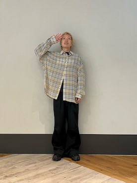 「WHITELAND（ホワイトランド）のアイテム（シャツ/ブラウス）」を使った、りおさん（メンズ・170cm）の夏コーディネート