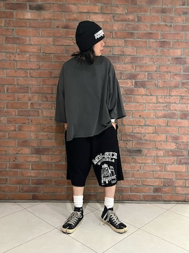 「WHITELAND（ホワイトランド）のアイテム（Tシャツ/カットソー）」を使った、りおさん（メンズ・170cm）の夏コーディネート