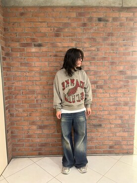 「DANKE SCHON（ダンケシェーン）のアイテム（スウェット）」を使った、りおさん（メンズ・170cm）の秋コーディネート