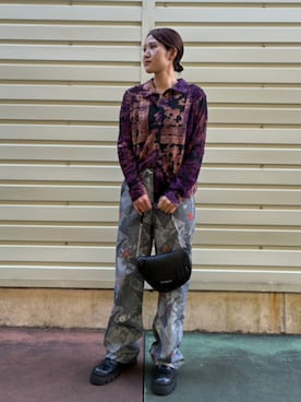 「柄パンツ」｜Desigual 沖縄 STAFFさん（レディース・160cm）の秋コーディネート