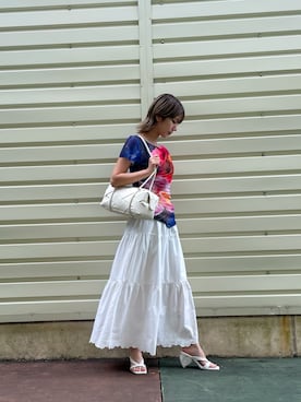 「Desigual（デシグアル）のアイテム」を使った、Desigual 沖縄 STAFFさん（レディース・160cm）の夏コーディネート
