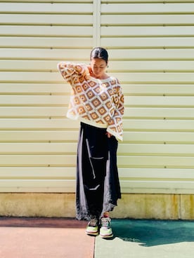 「Desigual（デシグアル）のRAWPATCH スニーカーランニング（スニーカー、その他）」を使った、Desigual 沖縄 STAFFさん（レディース・160cm）の冬コーディネート