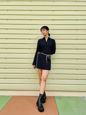 「Desigual（デシグアル）のアイテム（ワンピース/ドレス、ブラック系）」を使った、Desigual 沖縄 STAFFさん（レディース・160cm）の夏コーディネート