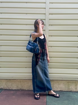 「Desigual（デシグアル）のアイテム」を使った、Desigual 沖縄 STAFFさん（レディース・160cm）の夏コーディネート