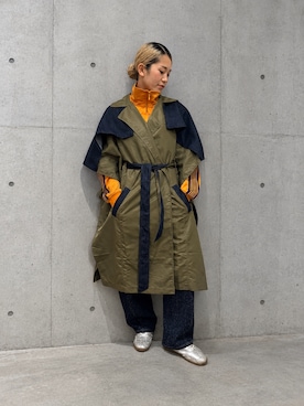 「アイテム（ジャケット/アウター、オレンジ系）」を使った、Desigual 沖縄 STAFFさん（レディース・160cm）の秋コーディネート