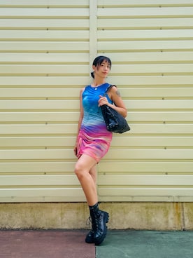 「Desigual（デシグアル）のアイテム」を使った、Desigual 沖縄 STAFFさん（レディース・160cm）の夏コーディネート