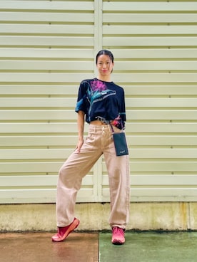 「Desigual（デシグアル）のアイテム」を使った、Desigual 沖縄 STAFFさん（レディース・160cm）の冬コーディネート