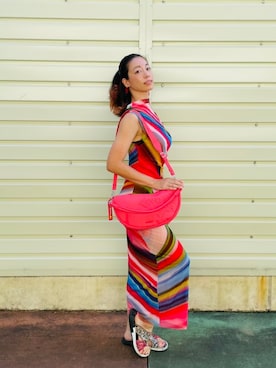 「沖縄旅行」｜Desigual 沖縄 STAFFさん（レディース・160cm）の夏コーディネート
