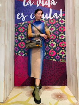 「アイテム（ブーツ、グリーン系）」を使った、Desigual 沖縄 STAFFさん（レディース・160cm）の秋コーディネート