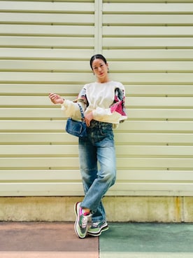 「Desigual（デシグアル）のRAWPATCH スニーカーランニング（スニーカー、その他）」を使った、Desigual 沖縄 STAFFさん（レディース・160cm）の冬コーディネート