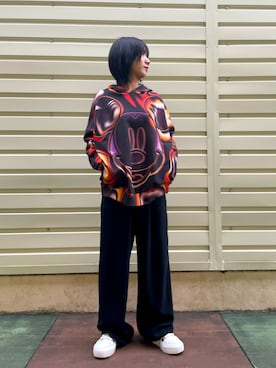 「Desigual（デシグアル）のアイテム（スウェット）」を使った、Desigual 沖縄 STAFFさん（レディース・157cm）の秋コーディネート
