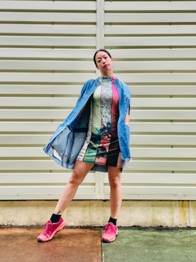 「Desigual（デシグアル）のアイテム」を使った、Desigual 沖縄 STAFFさん（レディース・160cm）の冬コーディネート