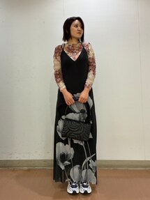 Mugler X  未使用タグ付き キャミソールワンピース ドレス 黒 Desigual（デシグアル）の「モノクロポピー キャミソールドレス