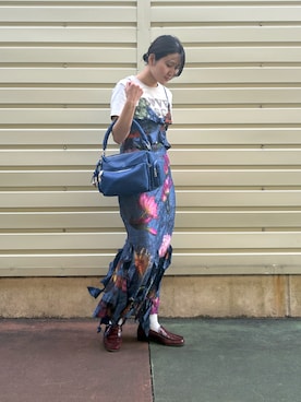 「Desigual（デシグアル）のAPOLOJV ワンピースノースリーブ（ワンピース、ブルー系）」を使った、Desigual 沖縄 STAFFさん（レディース・160cm）の春コーディネート