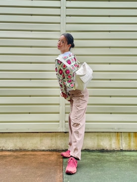 「Desigual（デシグアル）のアイテム」を使った、Desigual 沖縄 STAFFさん（レディース・160cm）の冬コーディネート