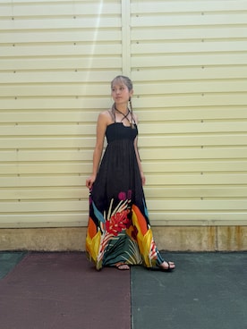 「Desigual（デシグアル）のアイテム（水着/着物・浴衣、ブラック系）」を使った、Desigual 沖縄 STAFFさん（レディース・160cm）の夏コーディネート