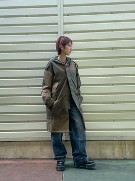 「アイテム（モッズコート）」を使った、Desigual 沖縄 STAFFさん（レディース・160cm）の冬コーディネート