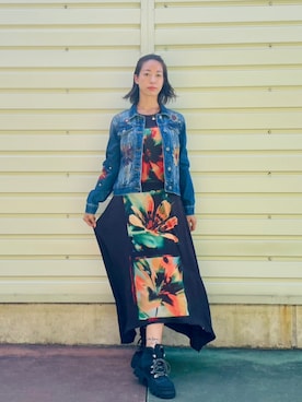 「ロングドレス」｜Desigual 沖縄 STAFFさん（レディース・160cm）の秋コーディネート