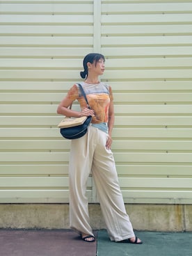 「Desigual（デシグアル）のアイテム」を使った、Desigual 沖縄 STAFFさん（レディース・160cm）の夏コーディネート