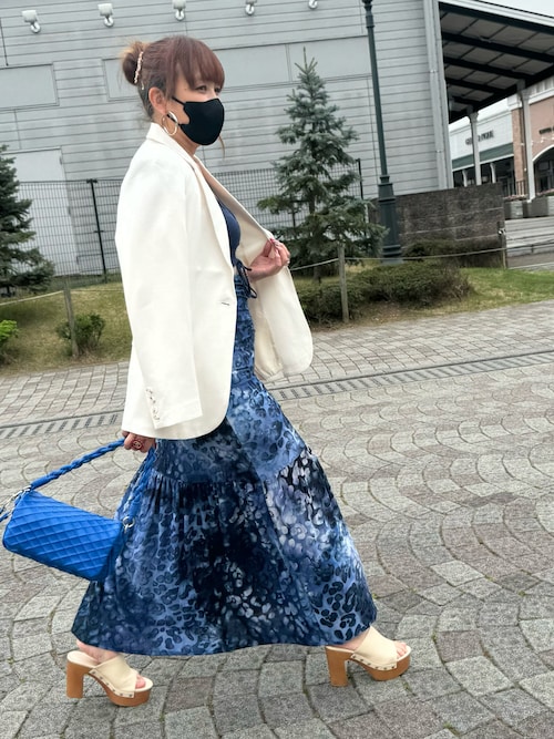 セール】セットアップ風 アニマルプリントテクスチャー ロング