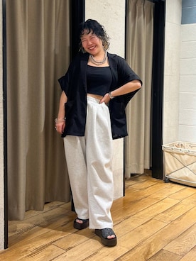 「アイテム（スウェットパンツ）」を使った、ミノさんさん（レディース・154cm・20代）の夏コーディネート