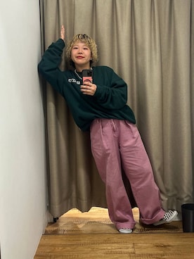 「アイテム（スウェット）」を使った、ミノさんさん（レディース・154cm・20代）の秋コーディネート