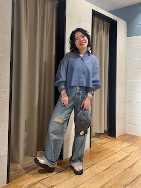 「アイテム（キャップ）」を使った、ミノさんさん（レディース・154cm・20代）の春コーディネート