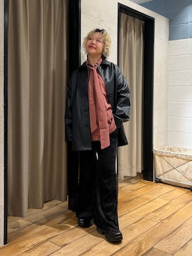 「アイテム（カバーオール）」を使った、ミノさんさん（レディース・154cm）の秋コーディネート
