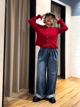 「アイテム（ハンチング/ベレー帽）」を使った、ミノさんさん（レディース・154cm）の秋コーディネート