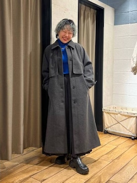 「アイテム（ステンカラーコート）」を使った、ミノさんさん（レディース・154cm・20代）の秋コーディネート