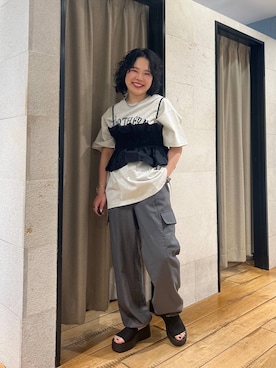 「アイテム（その他トップス）」を使った、ミノさんさん（レディース・154cm・20代）の春コーディネート