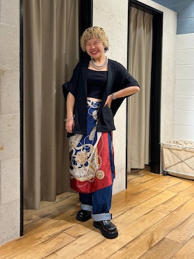 「アイテム（バンダナ/スカーフ）」を使った、ミノさんさん（レディース・154cm）の夏コーディネート