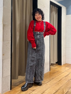 「デニムワンピース」｜ミノさんさん（レディース・154cm・20代）の秋コーディネート