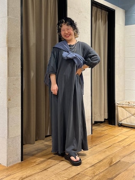 「着痩せ」｜「アイテム（ワンピース/ドレス）」を使った、ミノさんさん（レディース・154cm）の夏コーディネート