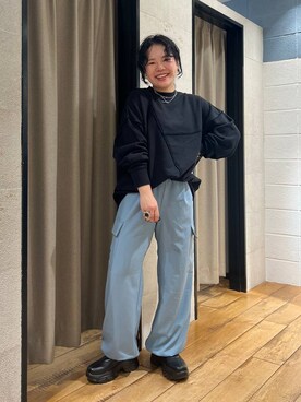 「アイテム（スウェット）」を使った、ミノさんさん（レディース・154cm・20代）の秋コーディネート