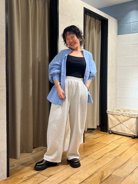 「アイテム（スウェットパンツ）」を使った、ミノさんさん（レディース・154cm・20代）の夏コーディネート