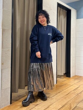 「アイテム（スウェット）」を使った、ミノさんさん（レディース・154cm・20代）の秋コーディネート