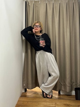 「アイテム（スウェットパンツ）」を使った、ミノさんさん（レディース・154cm・20代）の夏コーディネート