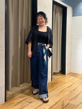 「アイテム（バンダナ/スカーフ）」を使った、ミノさんさん（レディース・154cm・20代）の夏コーディネート