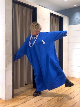 「LOWRYS FARM（ローリーズファーム）のパールタレンネックレス　249411（ネックレス）」を使った、ミノさんさん（レディース・154cm・20代）の夏コーディネート