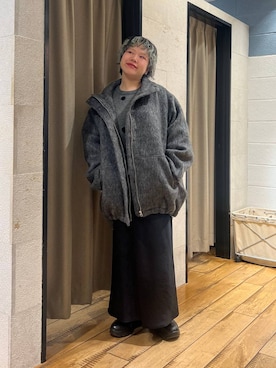 「LOWRYS FARM（ローリーズファーム）のアイテム（その他アウター）」を使った、ミノさんさん（レディース・154cm）の冬コーディネート