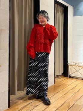 「アイテム（ポロシャツ）」を使った、ミノさんさん（レディース・154cm）の冬コーディネート