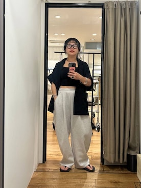 「アイテム（スウェットパンツ）」を使った、ミノさんさん（レディース・154cm・20代）の夏コーディネート