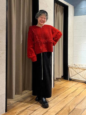 「アイテム（ポロシャツ）」を使った、ミノさんさん（レディース・154cm）の冬コーディネート