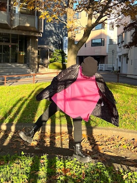 「アイテム（レギンス/スパッツ）」を使った、ミノさんさん（レディース・154cm）の秋コーディネート