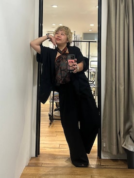 「アイテム（ストール/ショール）」を使った、ミノさんさん（レディース・154cm）の夏コーディネート