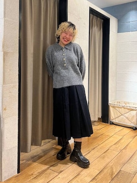 「アイテム（チノパンツ）」を使った、ミノさんさん（レディース・154cm・20代）の秋コーディネート