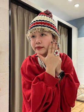 「LOWRYS FARM（ローリーズファーム）のパールタレンネックレス　249411（ネックレス）」を使った、ミノさんさん（レディース・154cm）の秋コーディネート