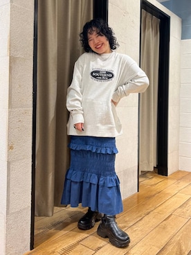 「アイテム（スウェット）」を使った、ミノさんさん（レディース・154cm・20代）の秋コーディネート